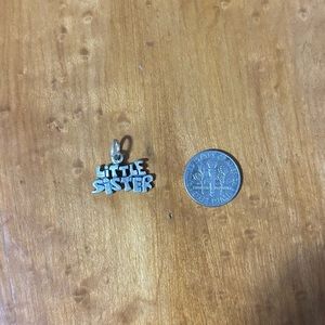 Sterling Silver “Little Sister” Charm with Patina
